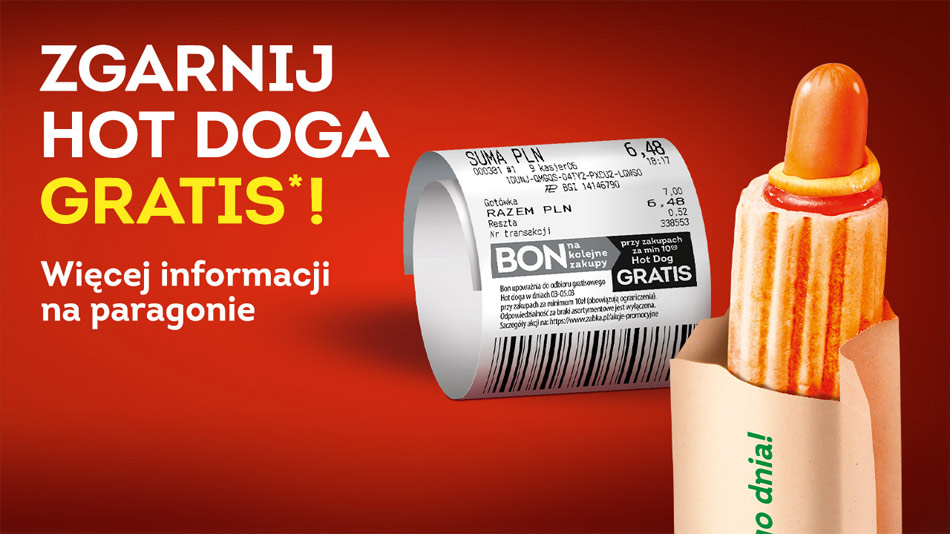 Żabka hotdog gratis z bonem Dealshunter.pl